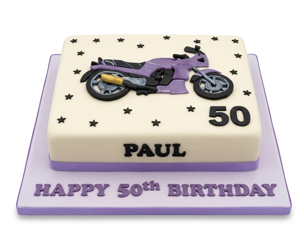 Motorcycle Theme Birthday Cake