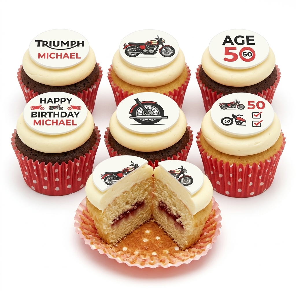 Motorbike Theme Birthday Cupcakes for Him