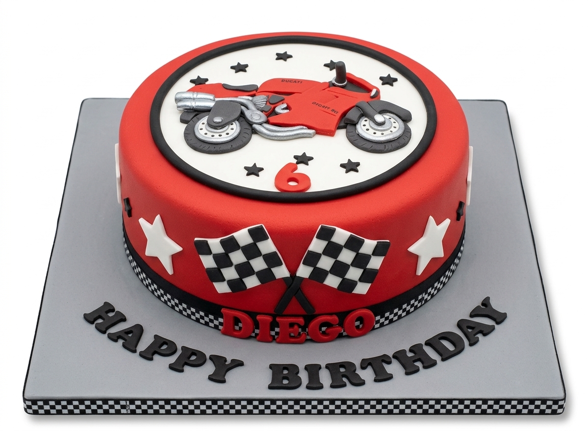 Motorcycle Racing Birthday Cake for Boys
