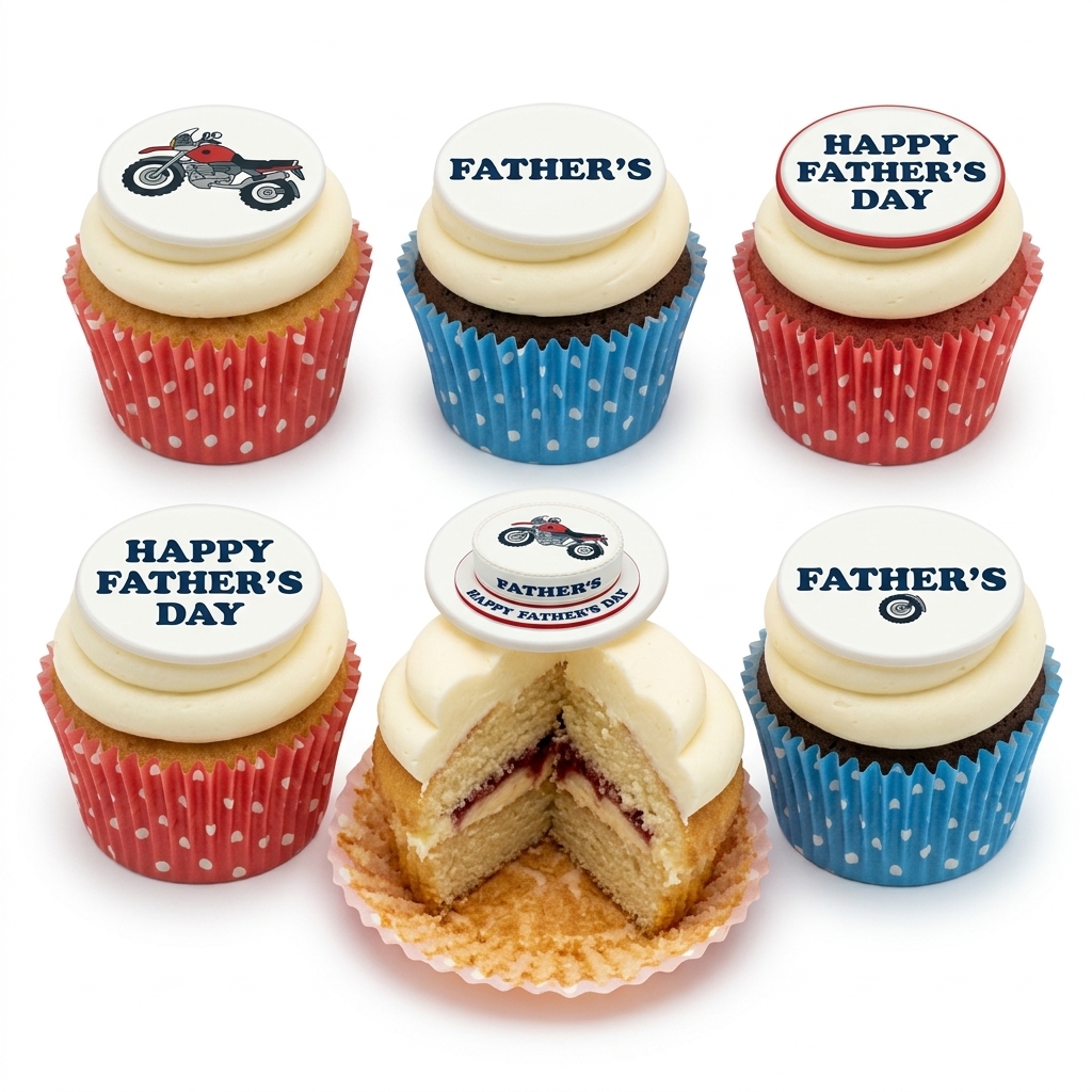 Father's Day Motorcycle & Message Cupcakes