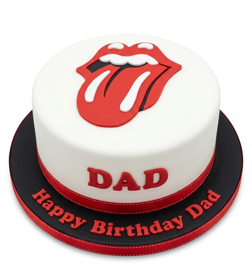Rolling Stones Theme Birthday Cake