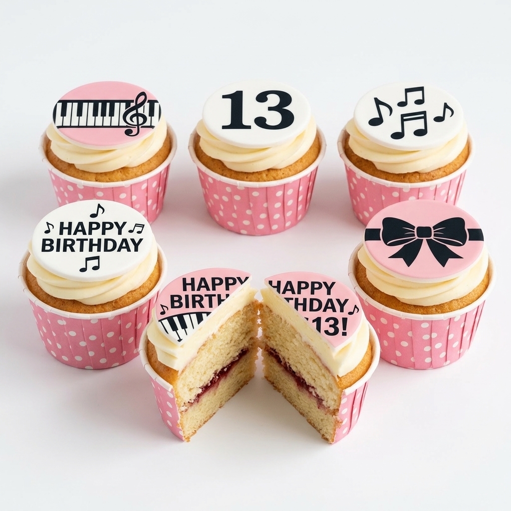 Music Theme Birthday Cupcakes for Her