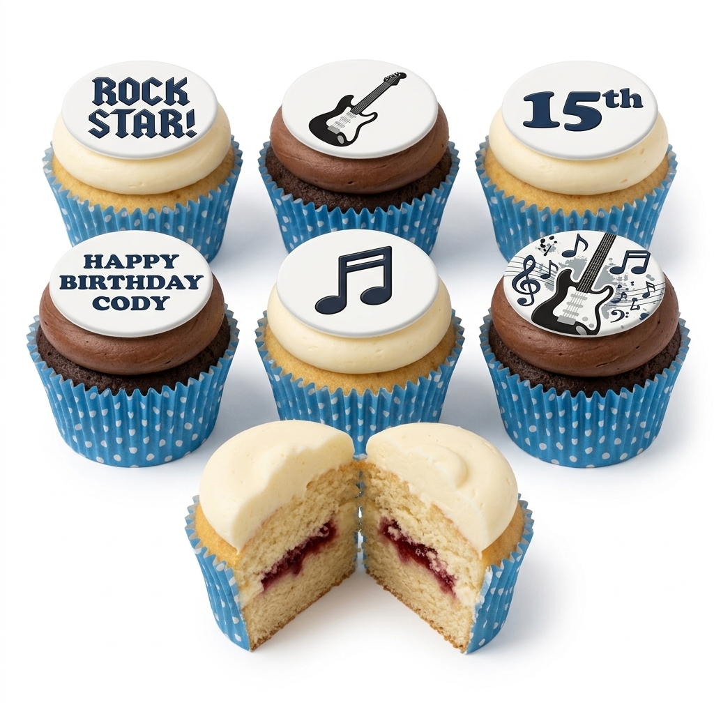 Rockstar Music Birthday Cupcakes