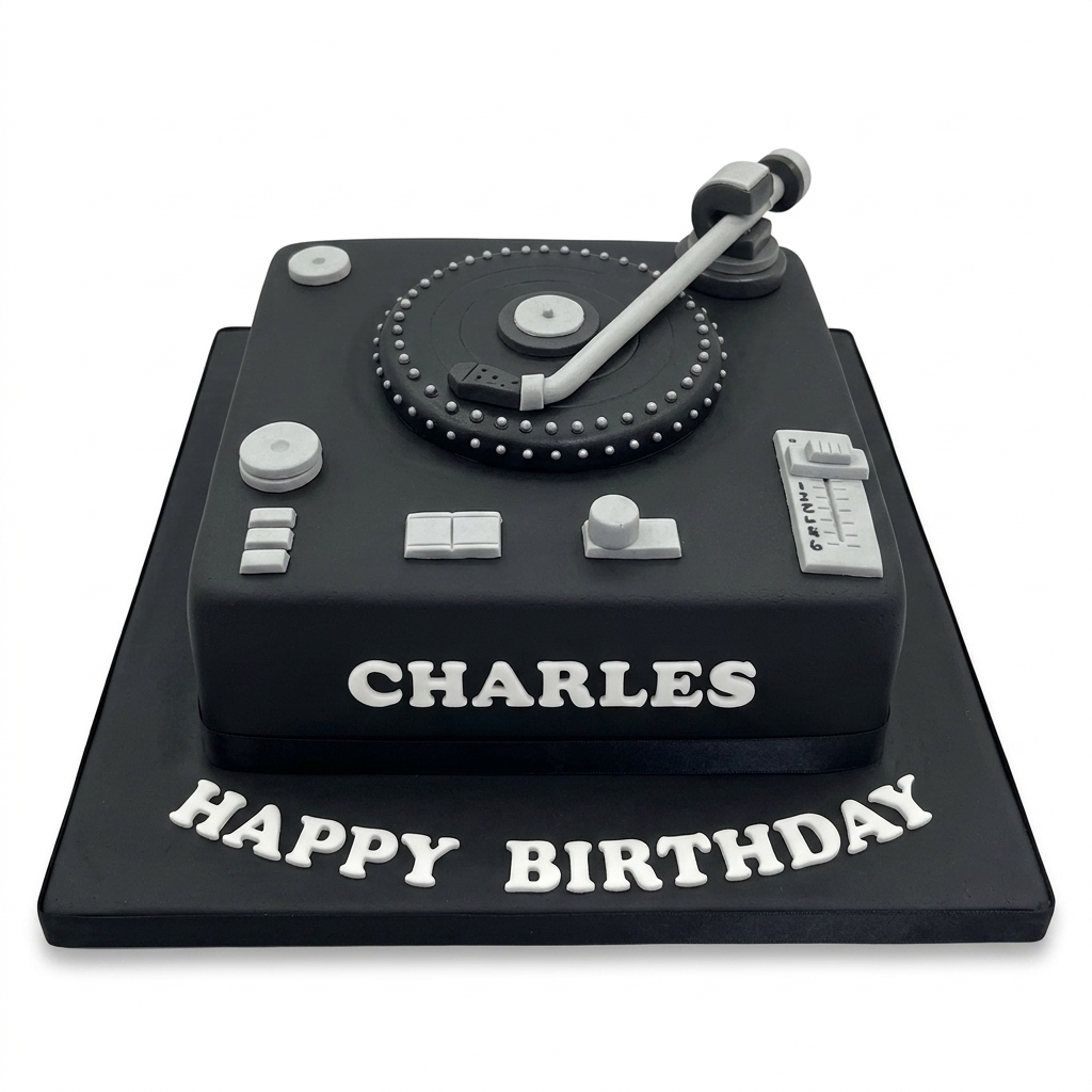 DJ Turntable Birthday Cake for Men