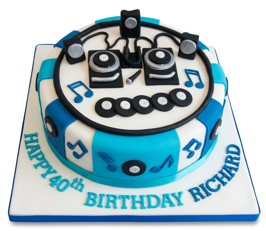 DJ Music Theme Birthday Cake
