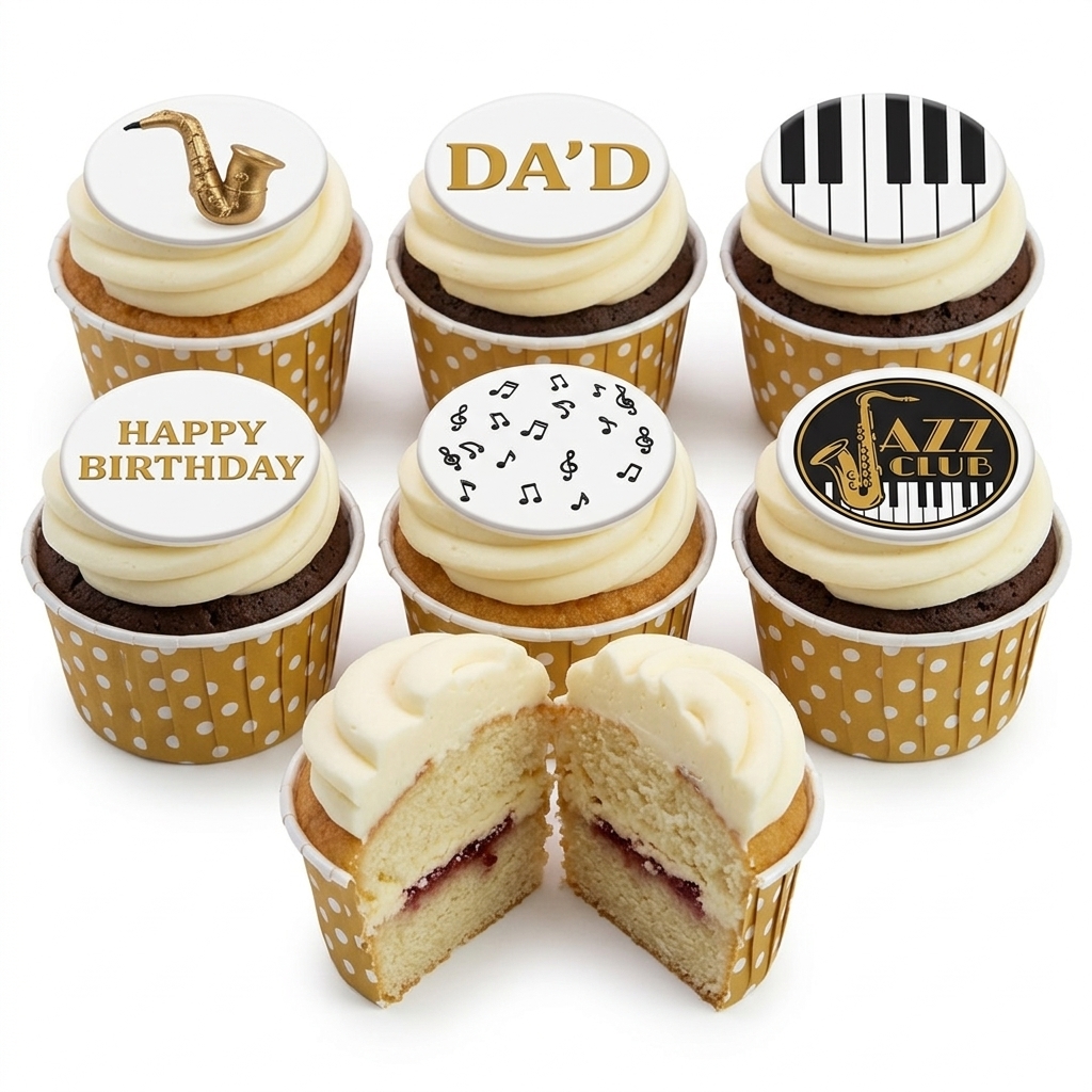 Jazz Club Birthday Cupcakes for Him