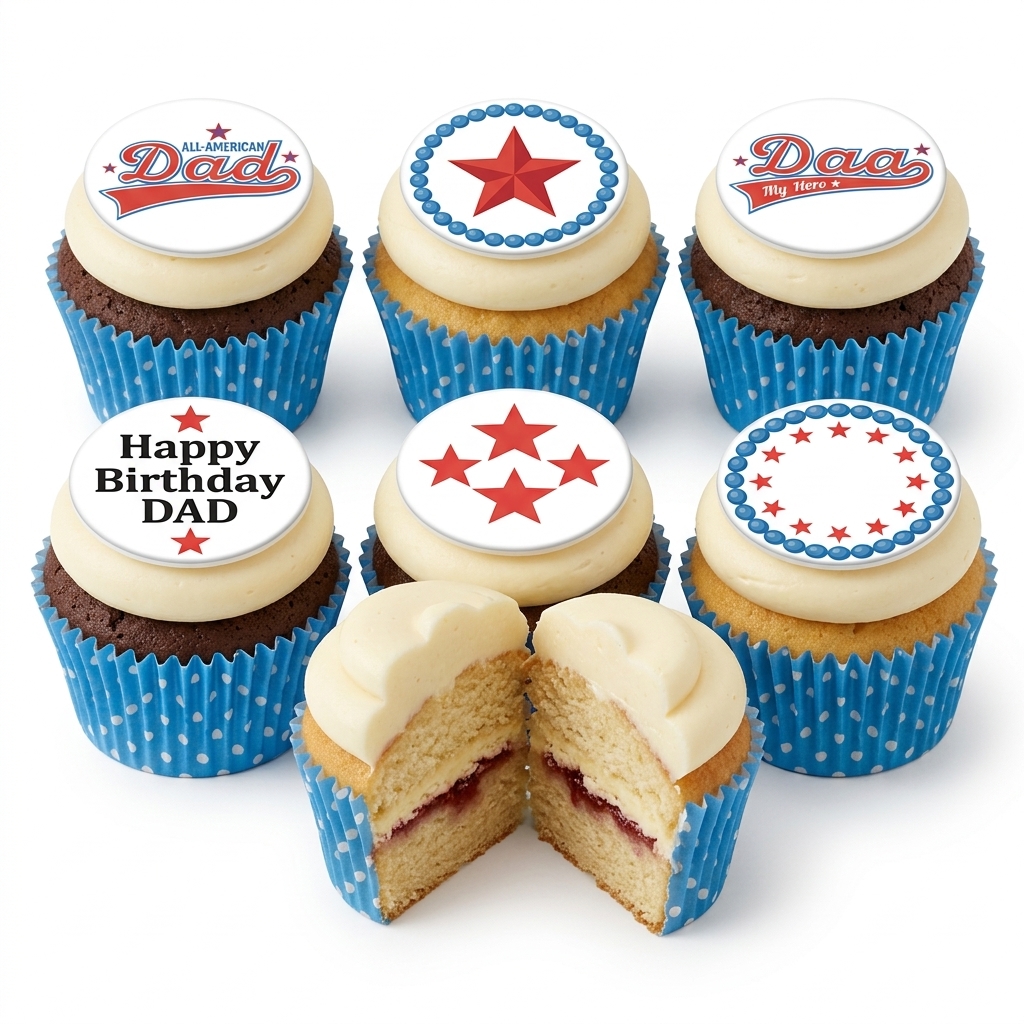 Dad's Star Birthday Cupcakes
