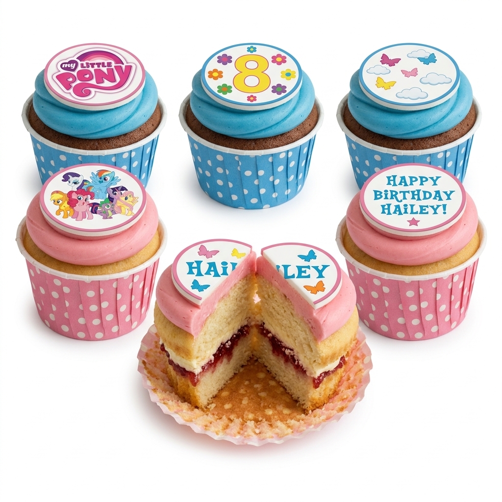 My Little Pony Birthday Cupcakes with Custom Age