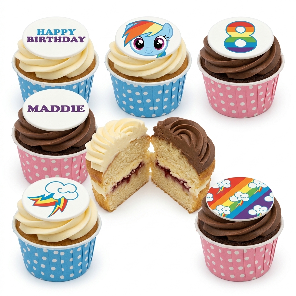 My Little Pony Rainbow Birthday Cupcakes