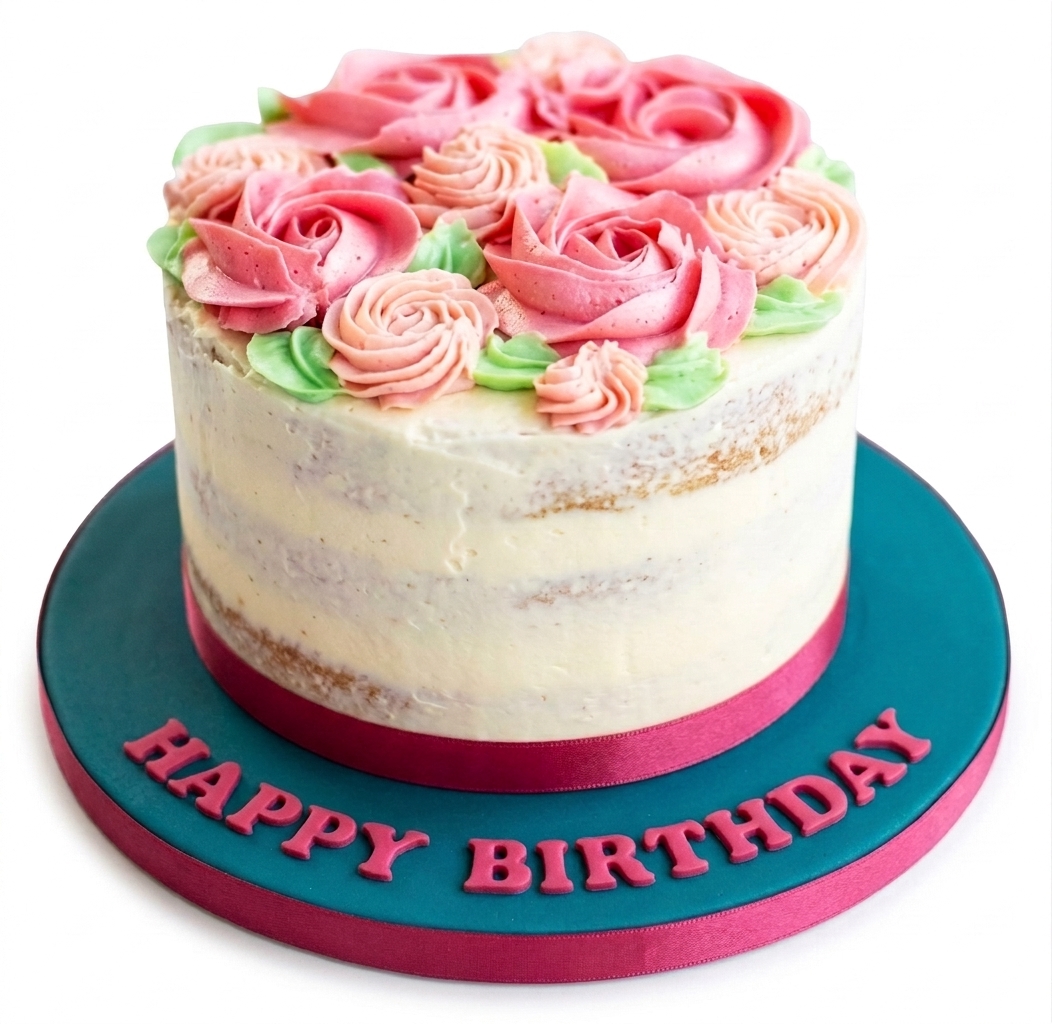 Floral Rose Birthday Cake for Her