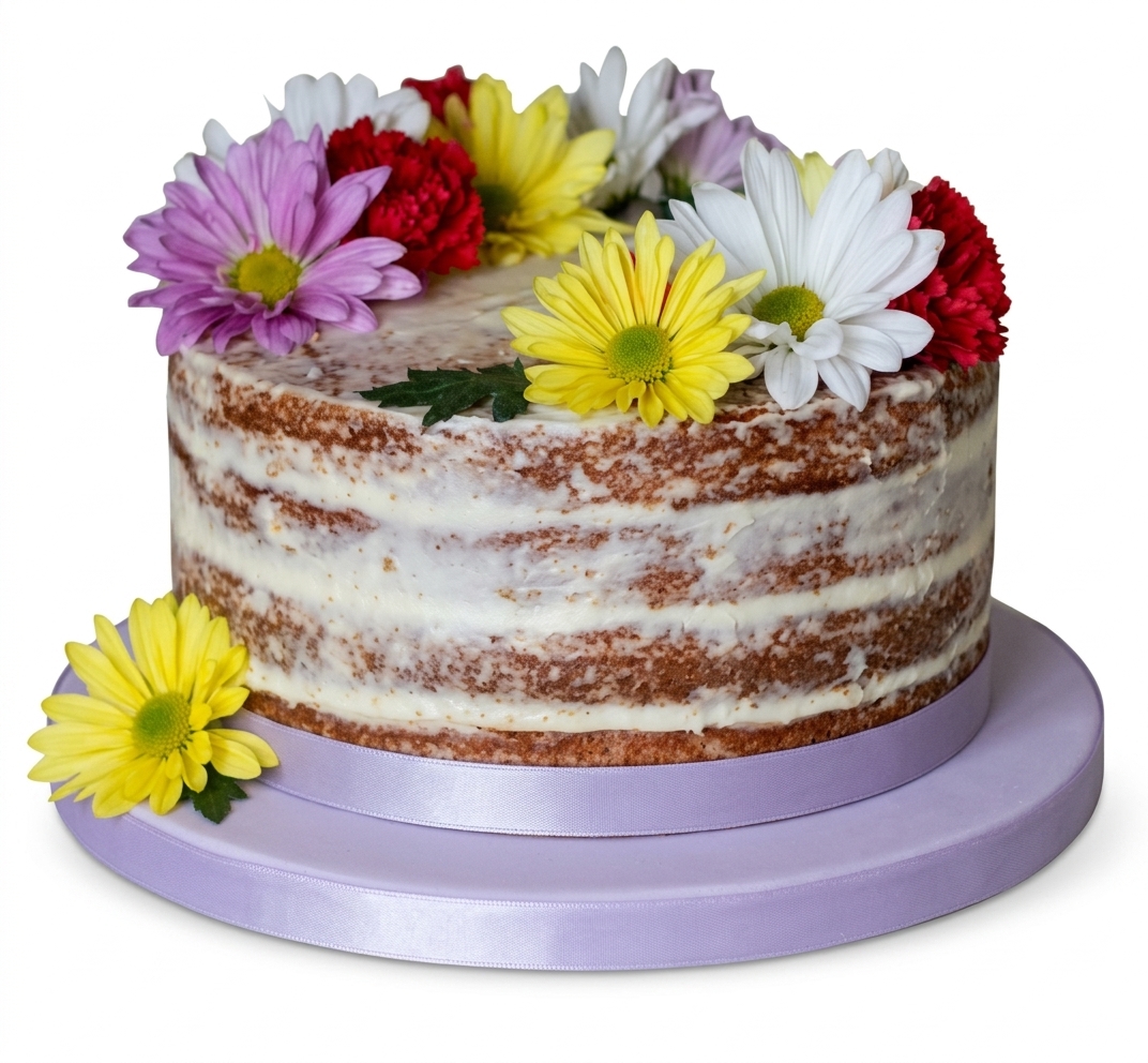 Floral Birthday Cake with Fresh Flowers