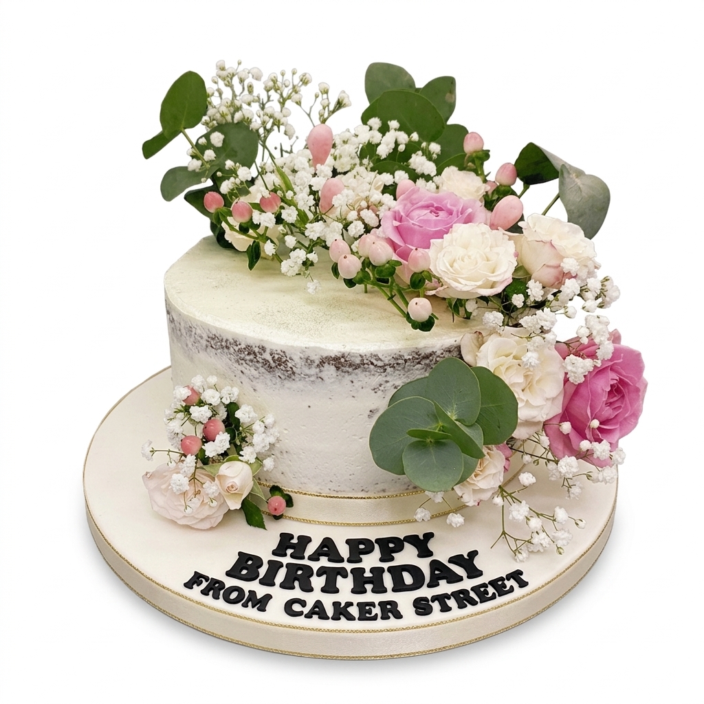 Floral Naked Birthday Cake
