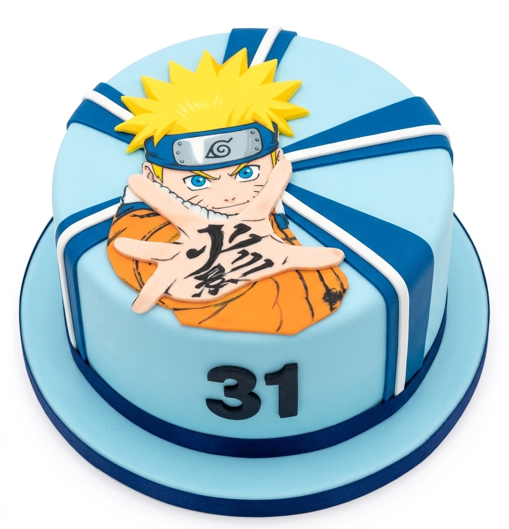 Naruto Birthday Cake with Custom Age