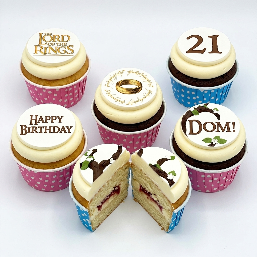 Lord of the Rings Birthday Cupcakes with Custom Age