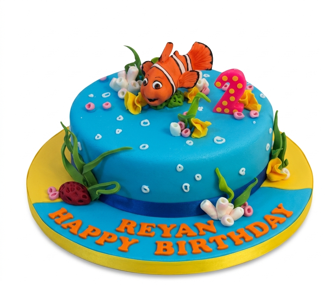 Clownfish Under The Sea Birthday Cake