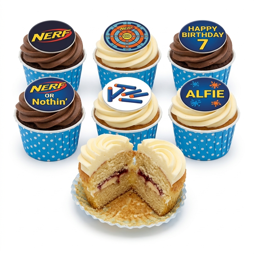 Nerf Theme Birthday Cupcakes
