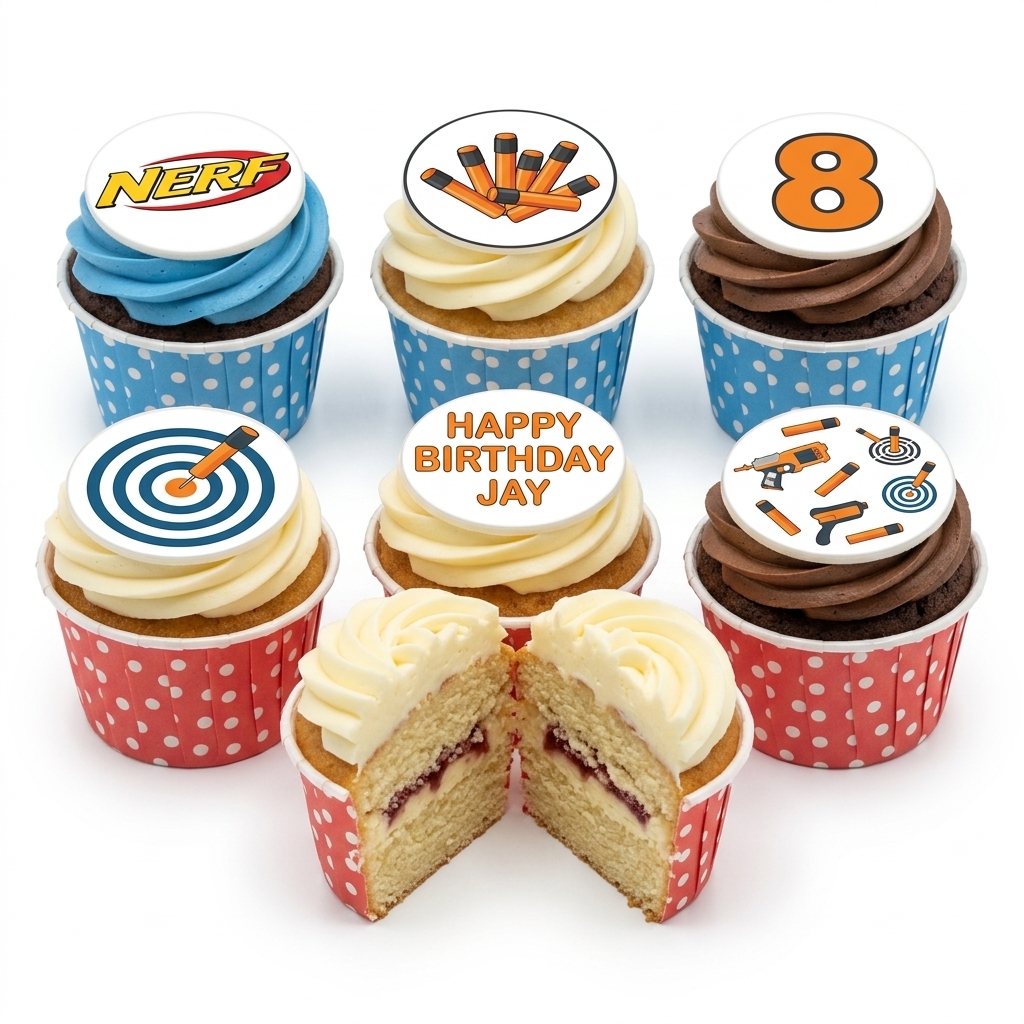 Nerf Theme Birthday Cupcakes