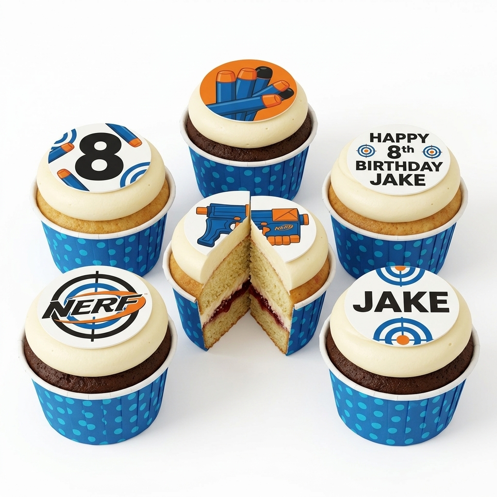 Nerf Theme Kids Birthday Cupcakes