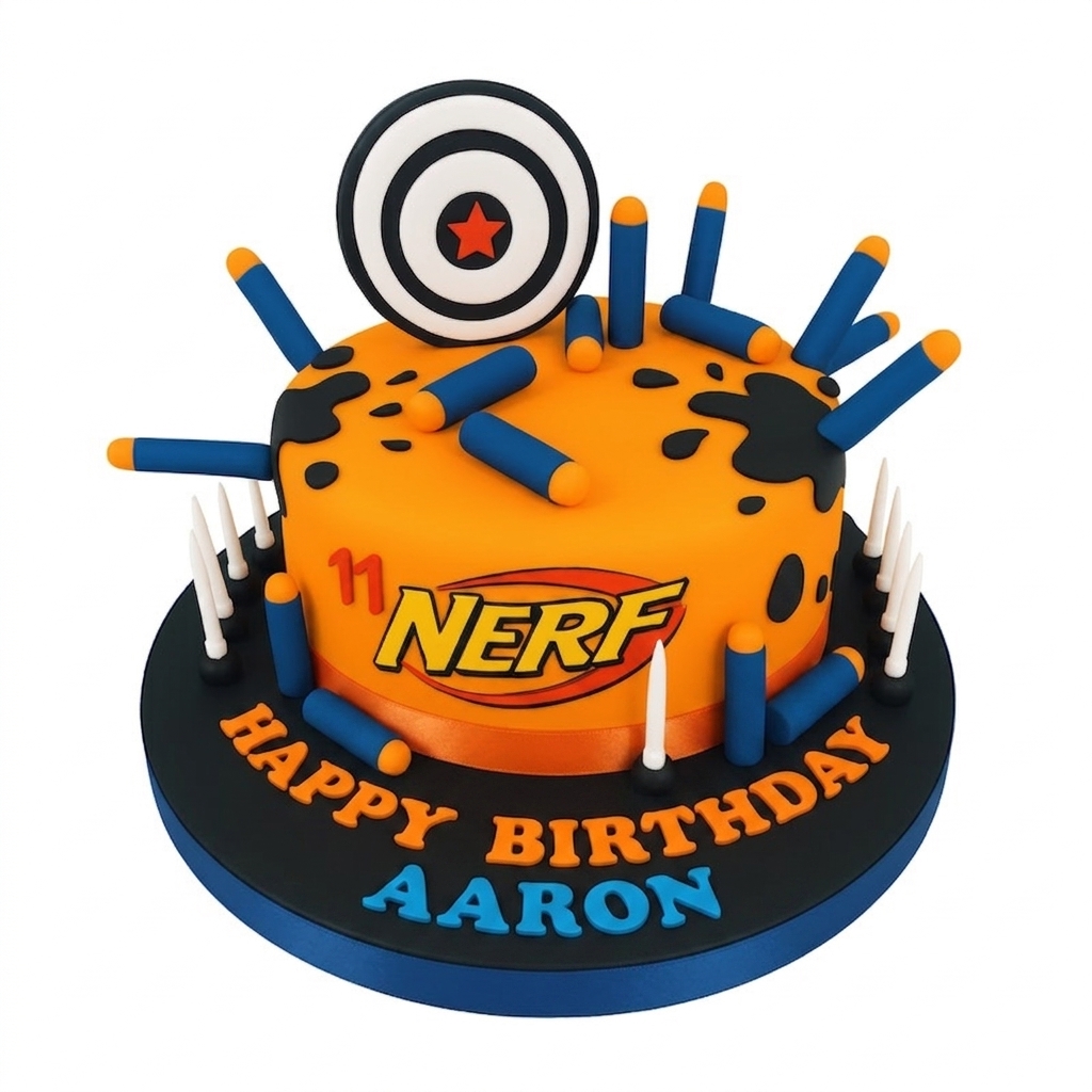 Nerf Theme Birthday Cake | Custom Age & Name