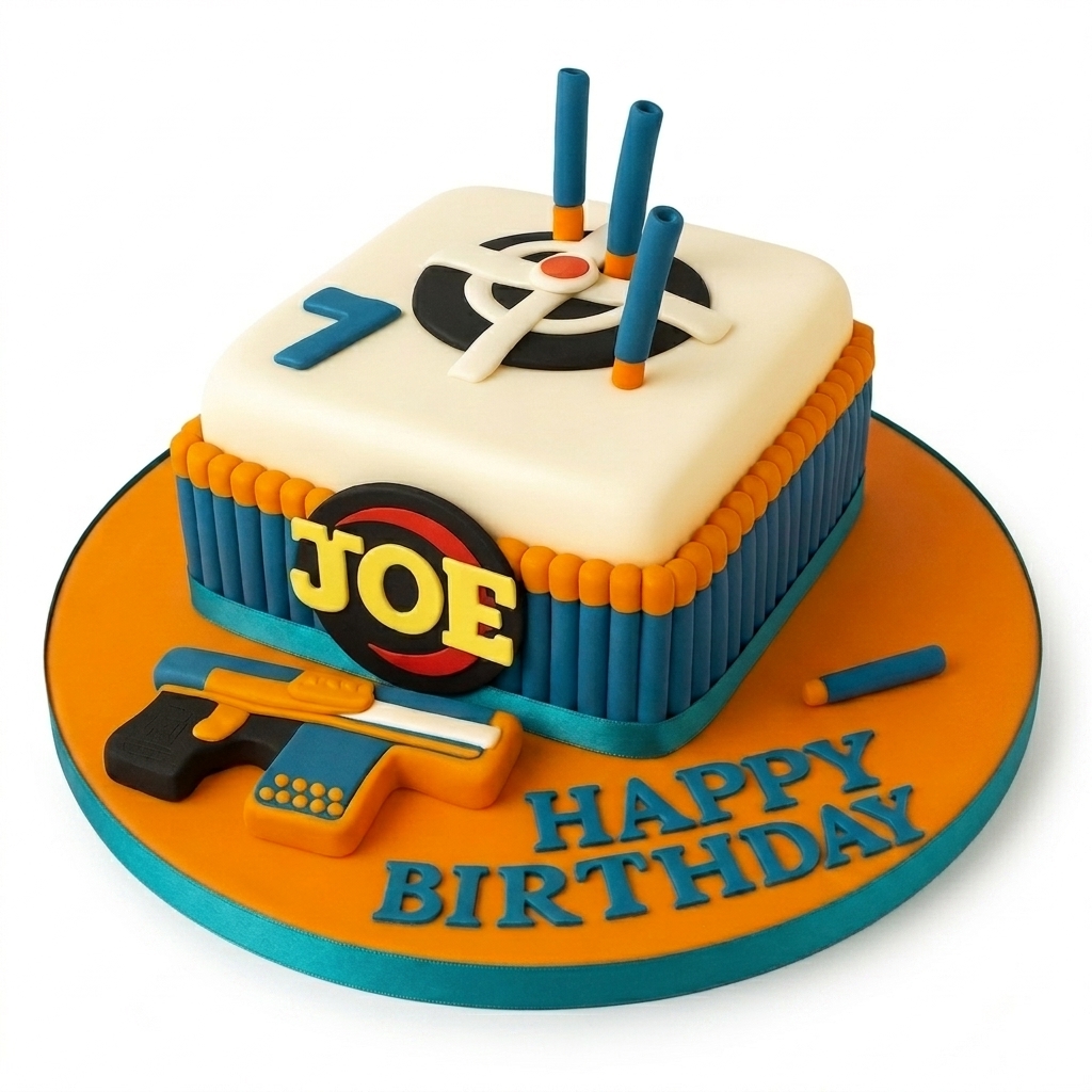 Kids Gaming Blaster Birthday Cake with Custom Age