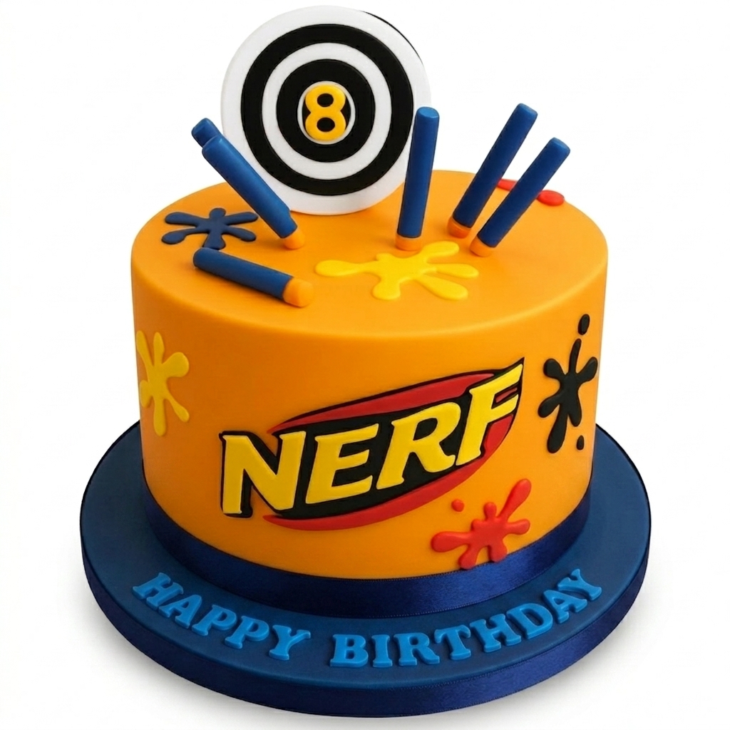 Nerf Theme Birthday Cake with Custom Age