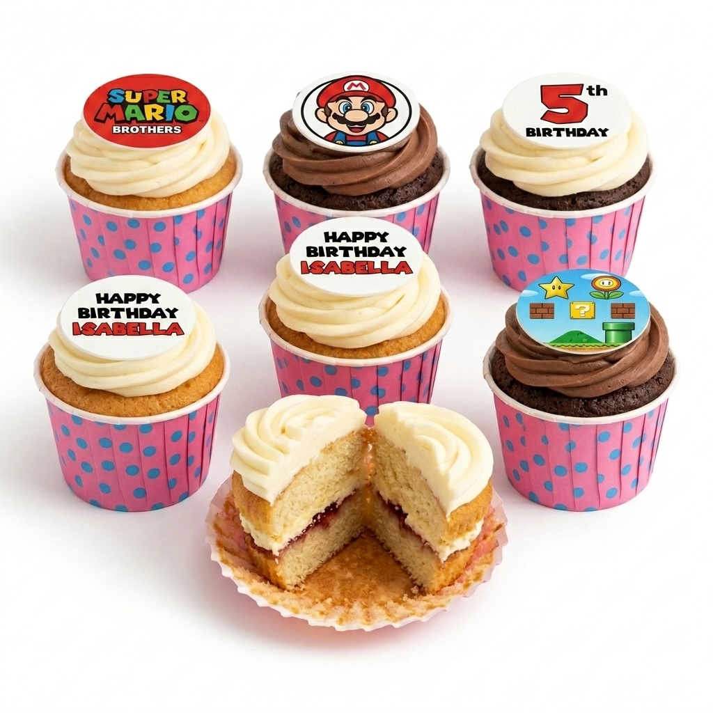 Super Mario Birthday Cupcakes