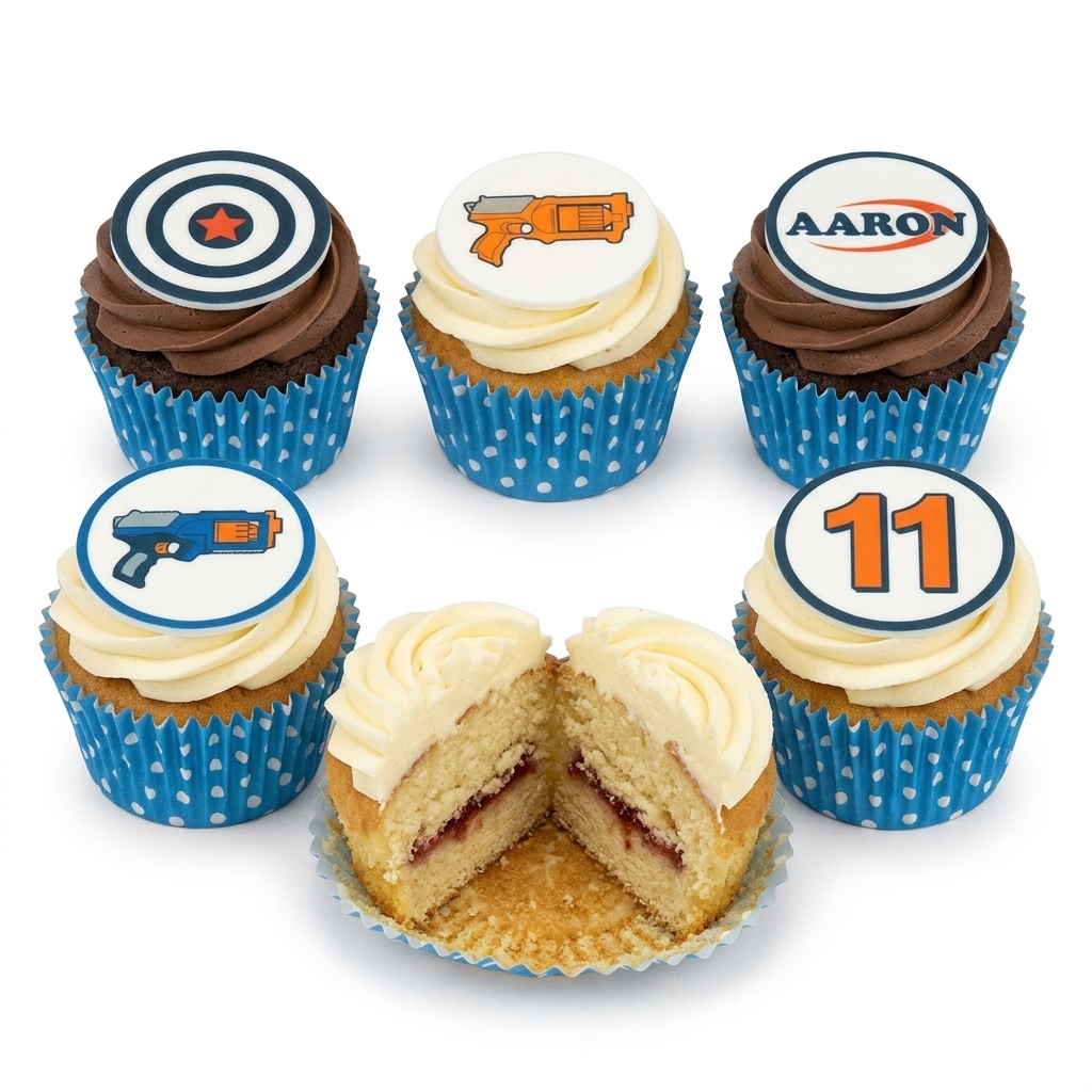 Nerf Blaster & Target Kids Birthday Cupcakes
