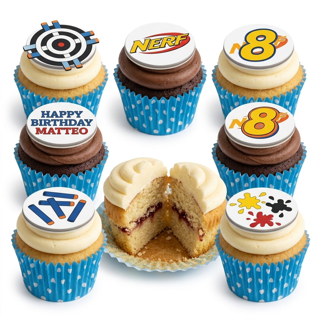 Nerf Theme Birthday Cupcakes for Kids