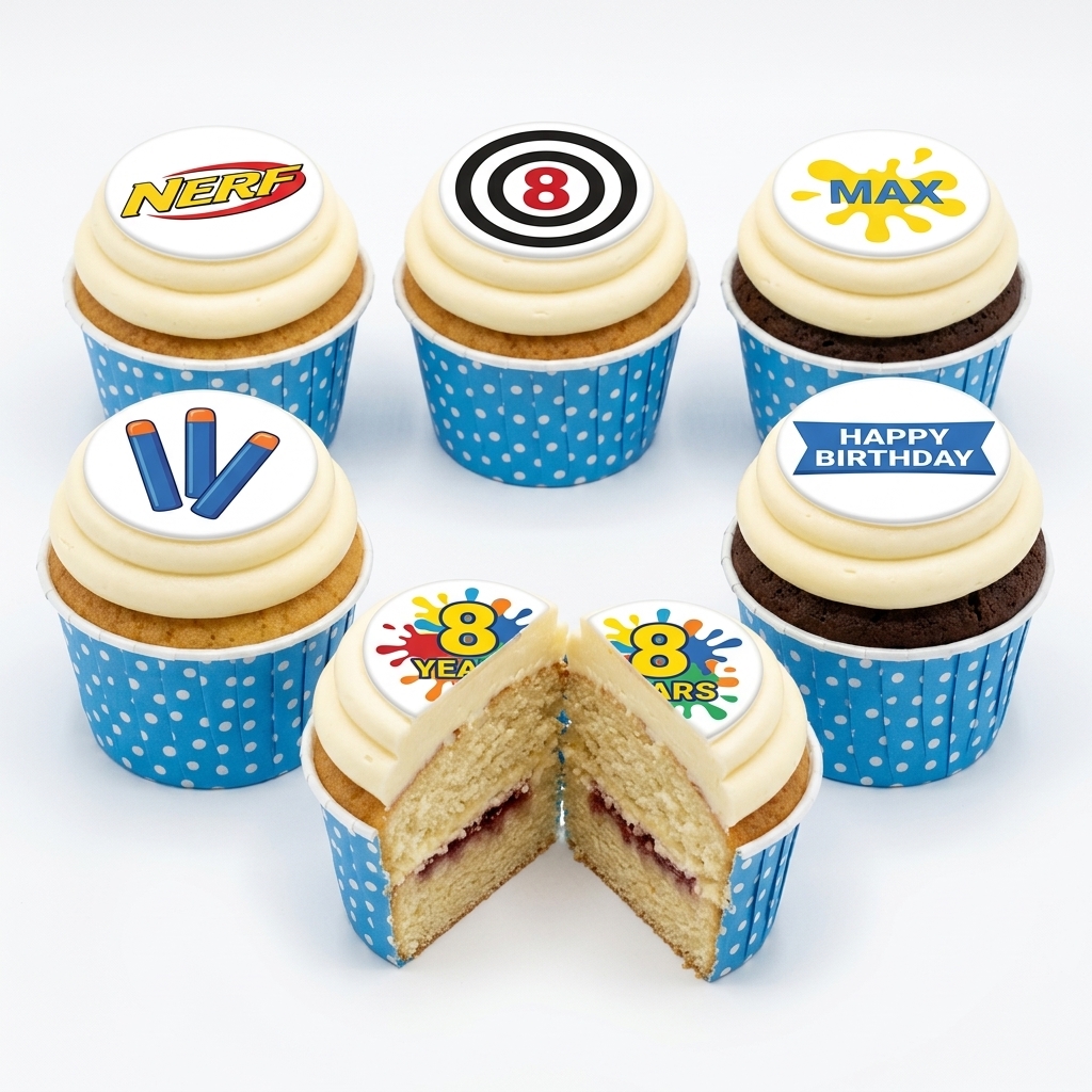 Nerf Theme Birthday Cupcakes for Kids