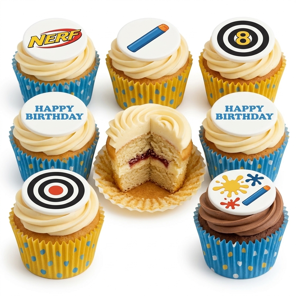 Nerf Theme Birthday Cupcakes for Boys