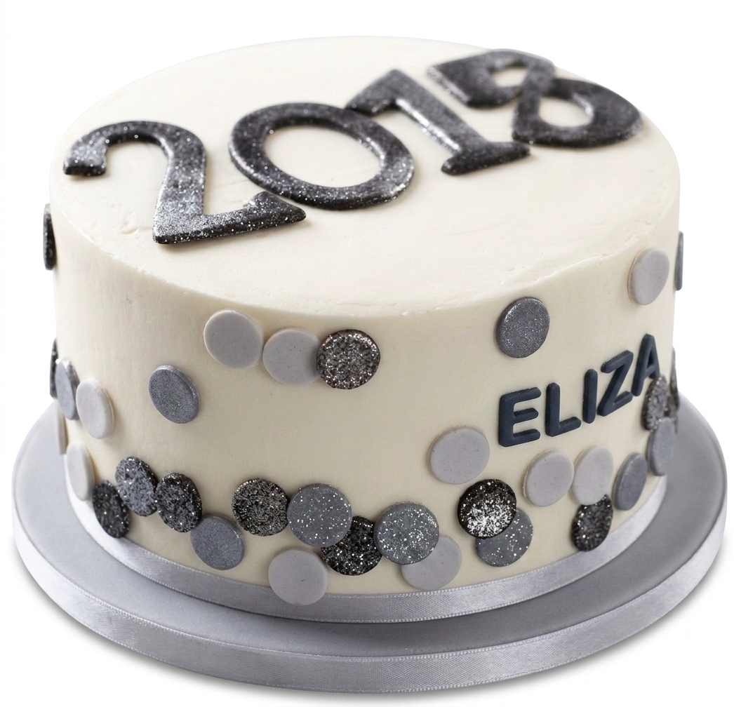 Glitter Polka Dot Birthday Cake with Custom Age