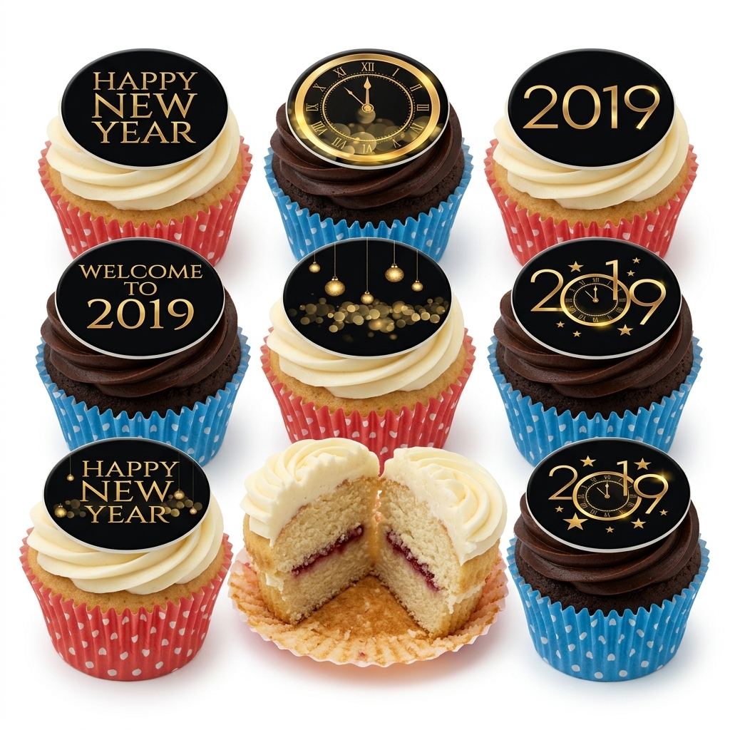 New Year Celebration Cupcakes