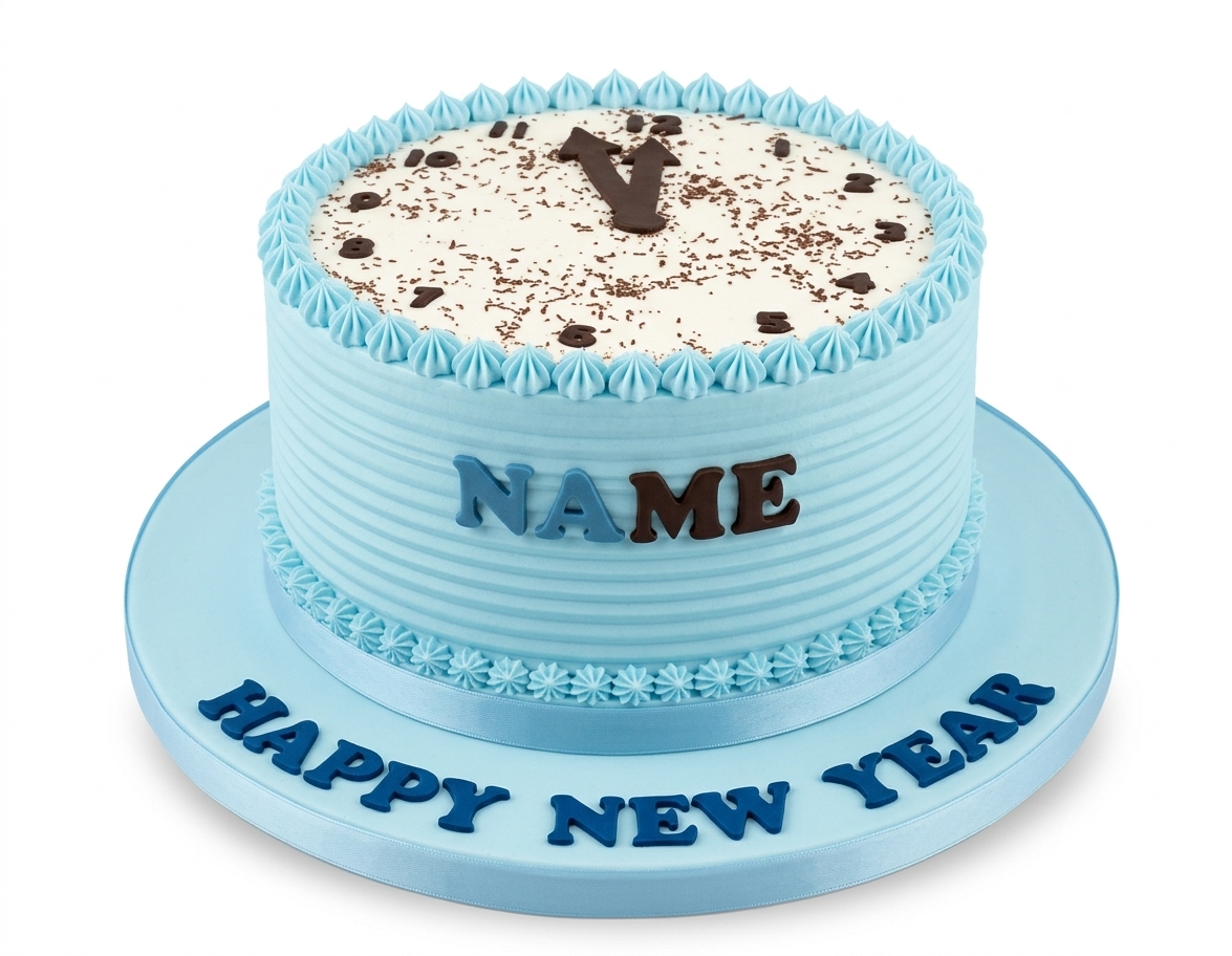 Personalised New Year's Eve Clock Cake