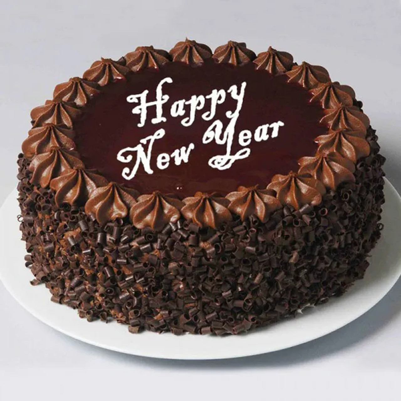New Year Fresh Cream Chocolate Cake