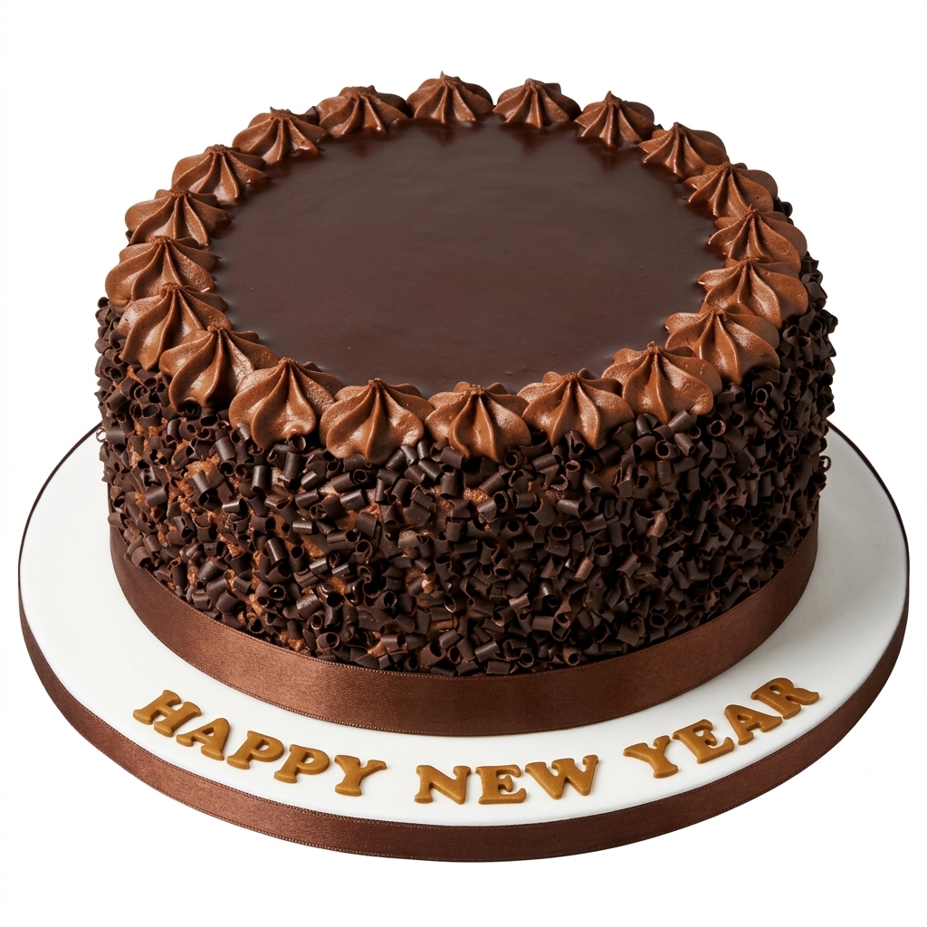 Happy New Year Chocolate Celebration Cake