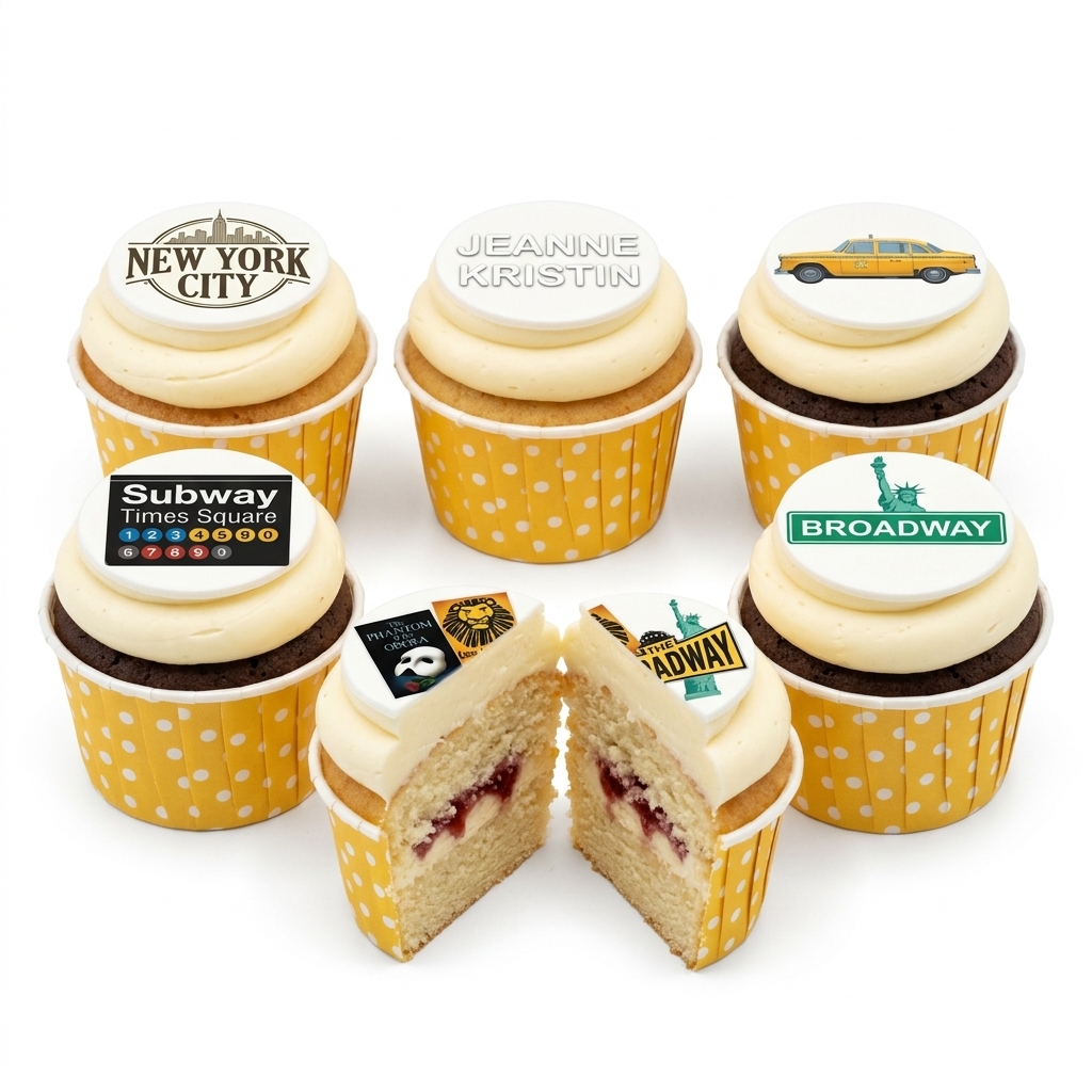 New York Theme Birthday Cupcakes