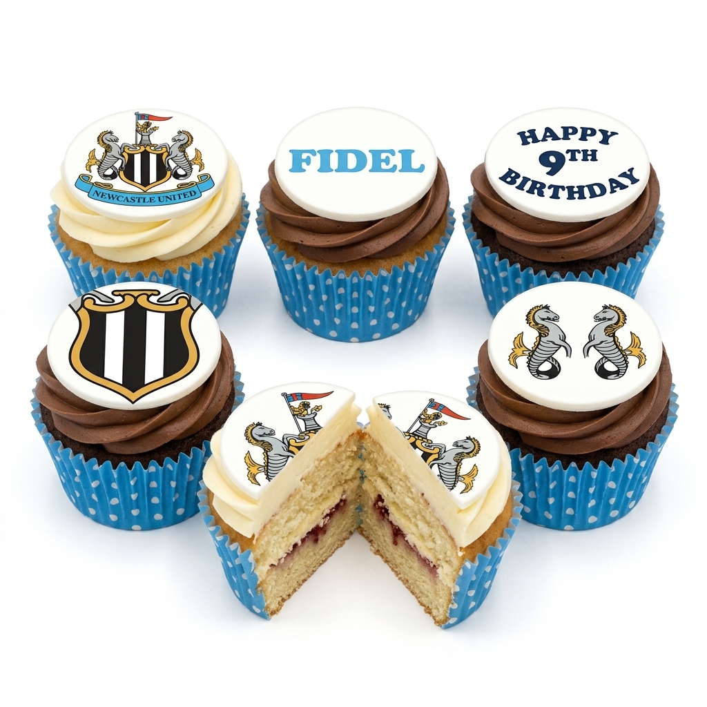 Newcastle United Football Birthday Cupcakes