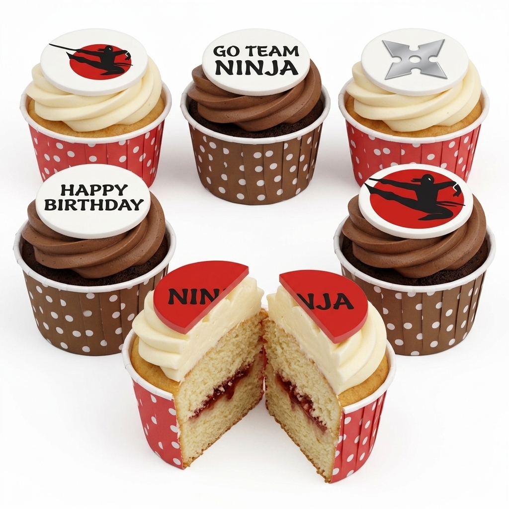 Ninja Theme Birthday Cupcakes