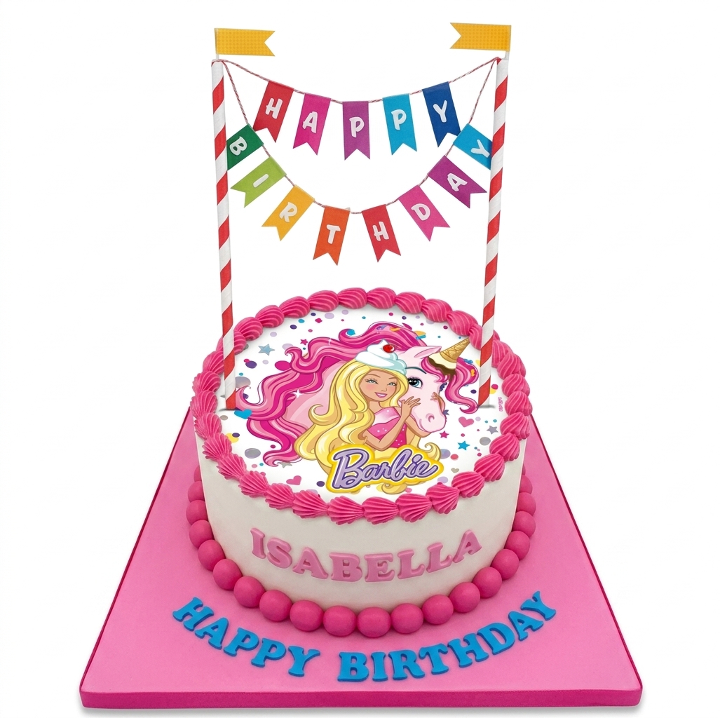 Barbie Unicorn Birthday Cake