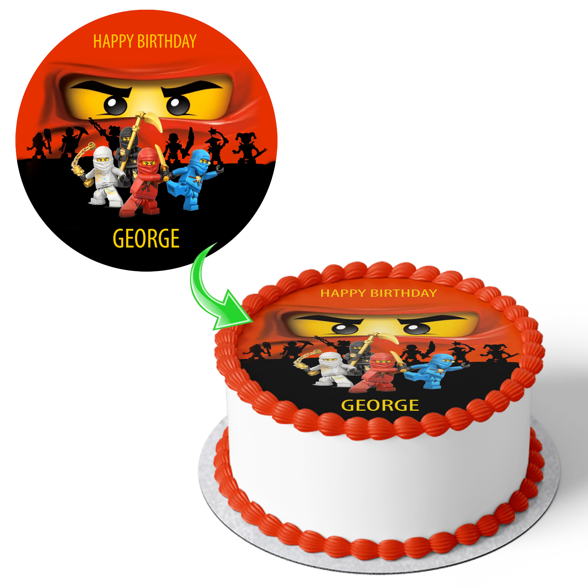 Ninjago cake decorations hotsell