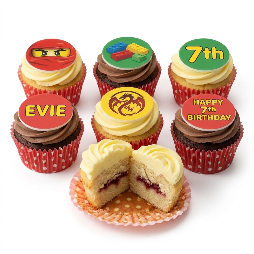Lego & Ninjago Birthday Cupcakes with Custom Age