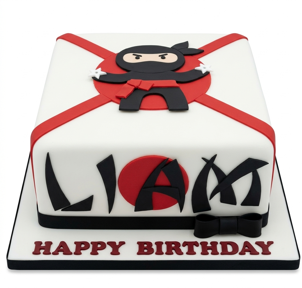 Personalised Ninja Birthday Cake