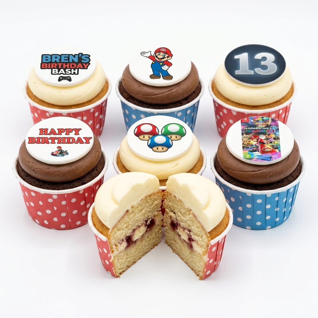 Super Mario Gaming Birthday Cupcakes