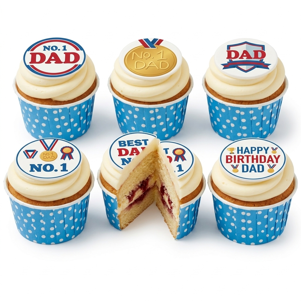 No. 1 Dad Birthday Cupcakes
