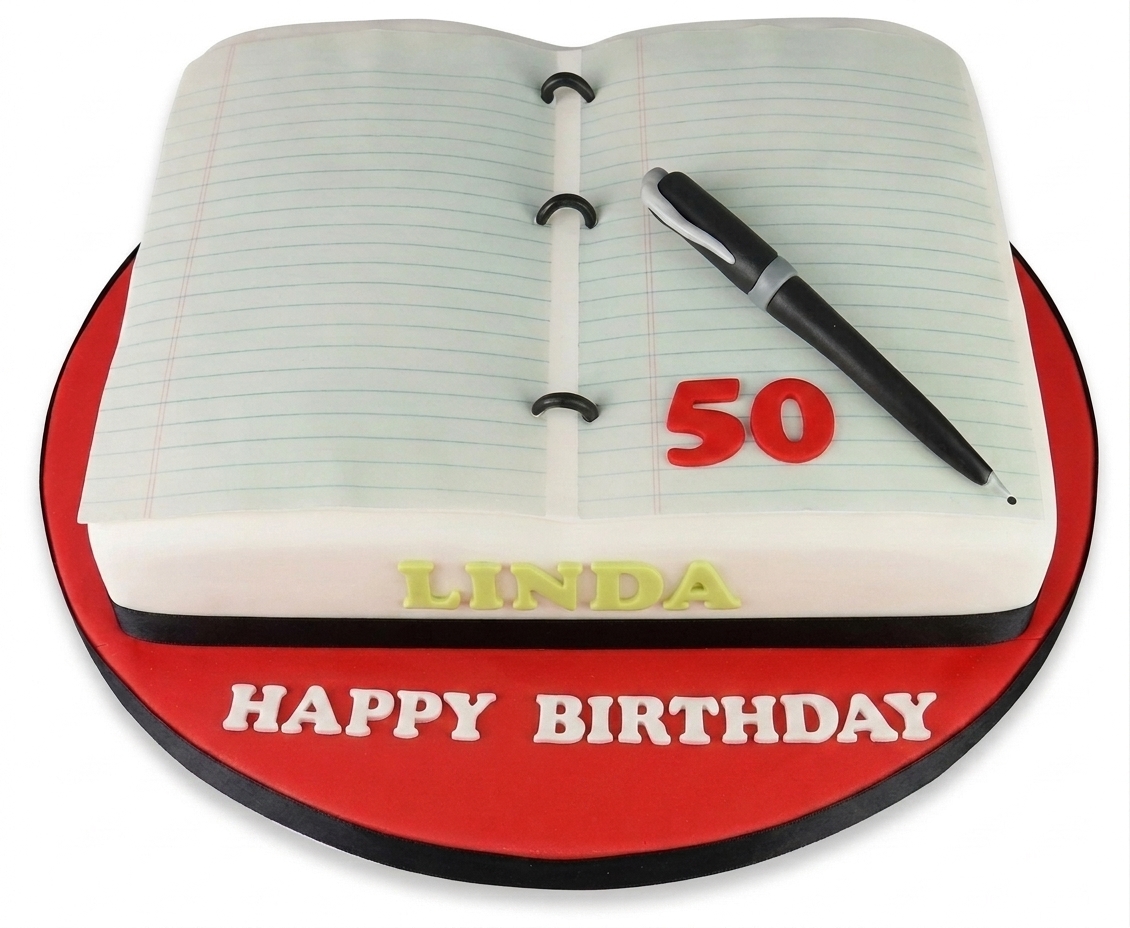 Accountant's Ledger Birthday Cake