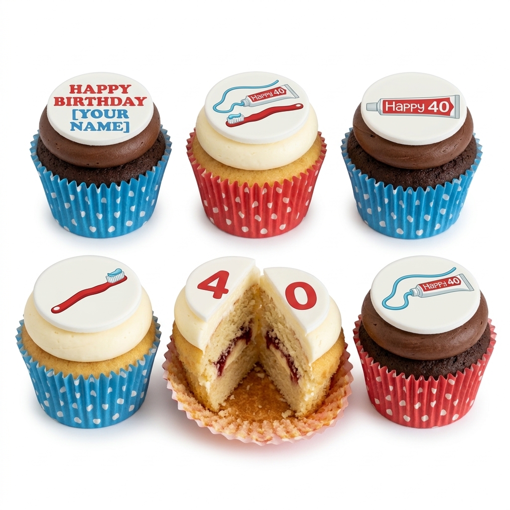 Dental Theme Birthday Cupcakes