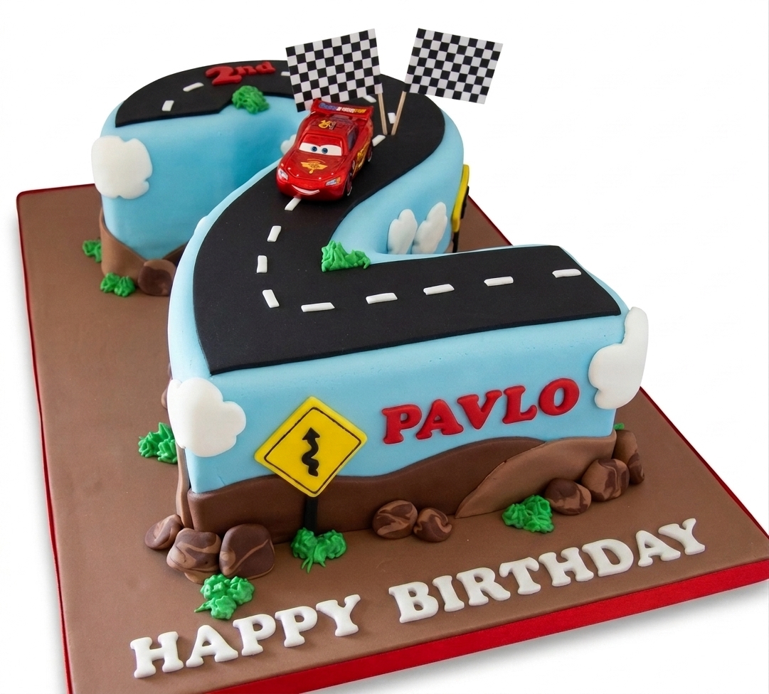 Disney Cars Number Birthday Cake for Boys