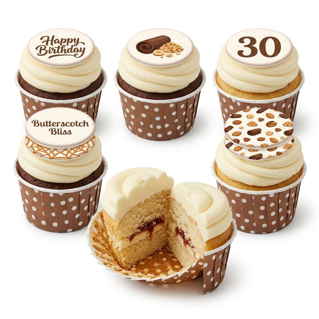 Adult Birthday Cupcakes with Custom Age Toppers