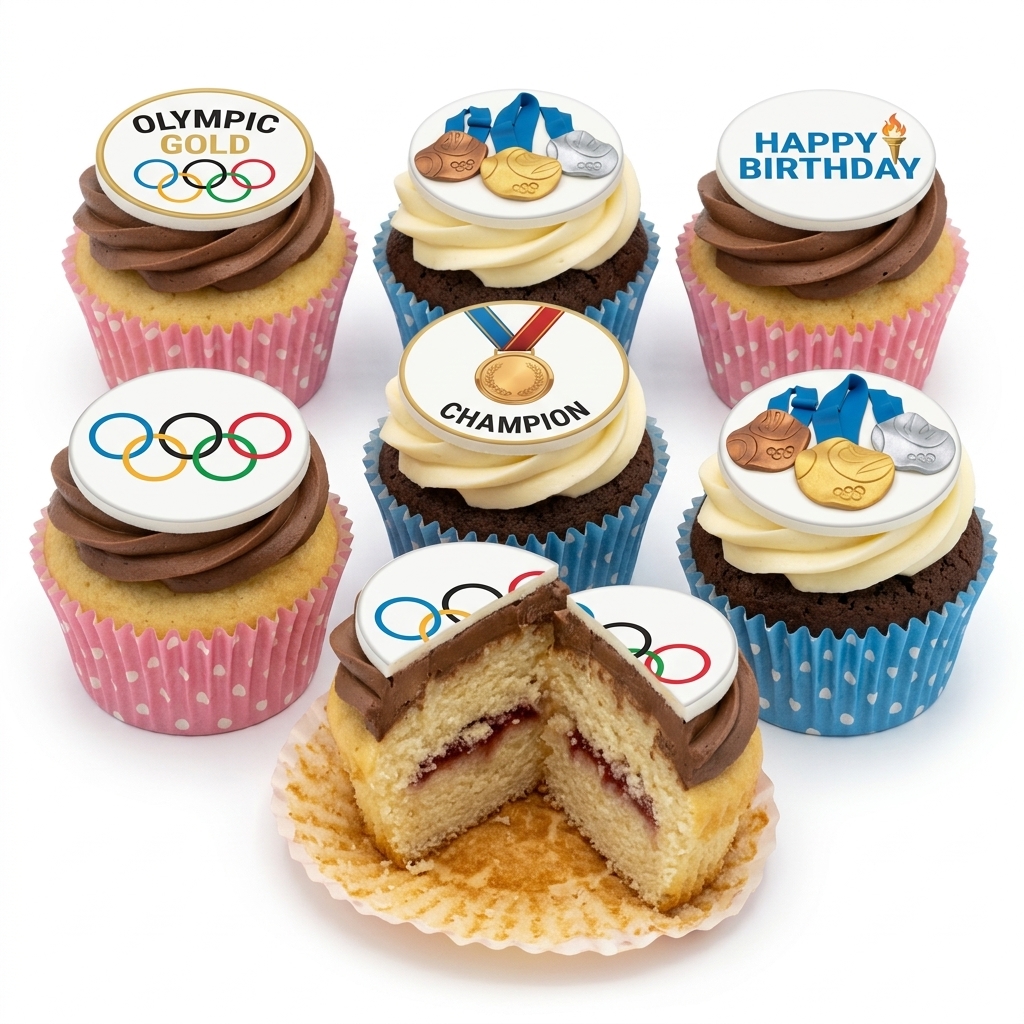 Olympic Theme Birthday Cupcakes