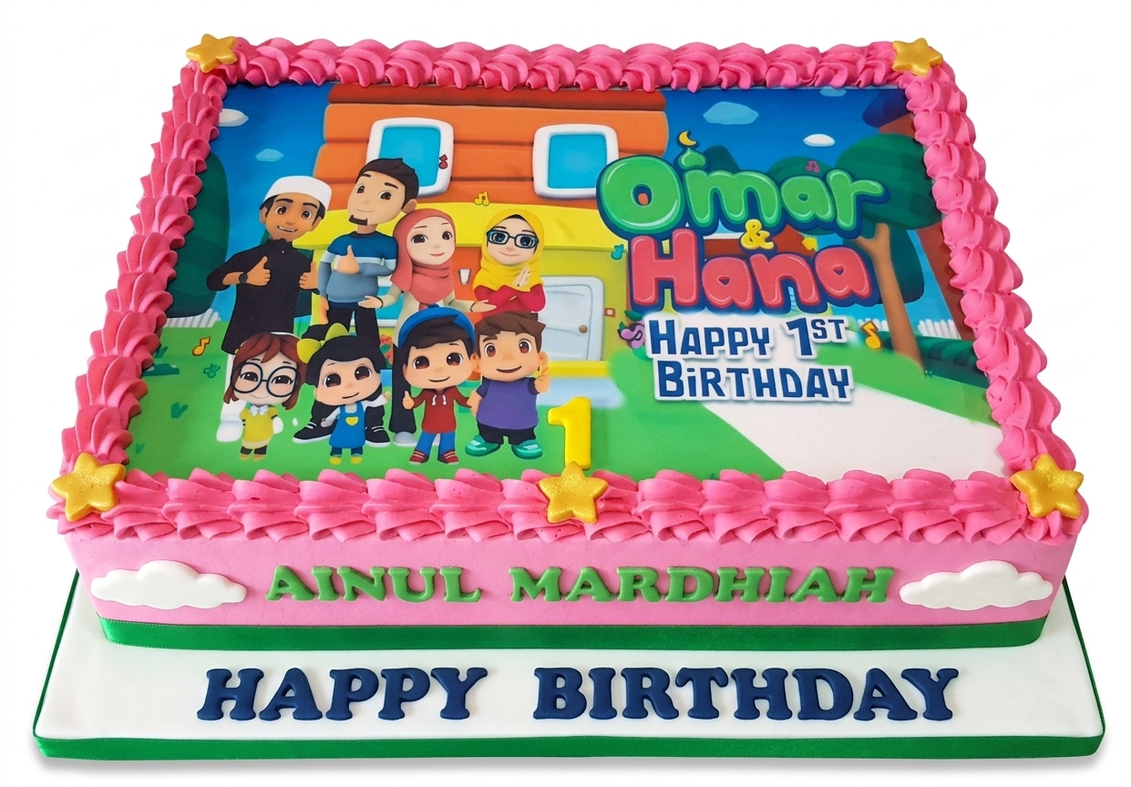 Omar and Hana Kids Birthday Cake